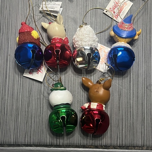 Set 16 vtg Jingle Buddies Rudolf the Red Nose Reindeer Christmas tree ornaments - Picture 5 of 11